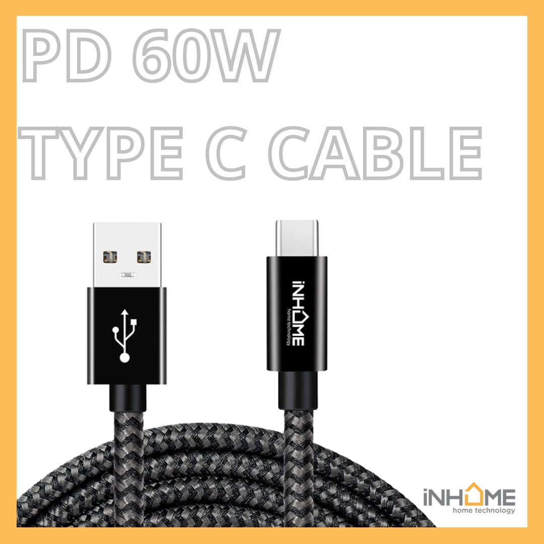 iNHOME PD 60W TYPE C 快速充電線