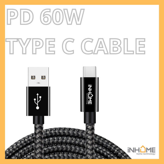 iNHOME PD 60W TYPE C 快速充電線